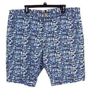 Robert Graham Mens Chino Shorts size 38 Classic Fit Blue Surfboards Print Preppy